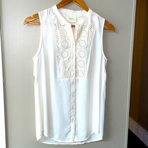 Maeve Sleeveless eyelet blouse